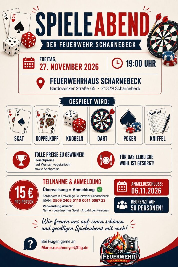 Spieleabend bei der Feuerwehr Scharnebeck